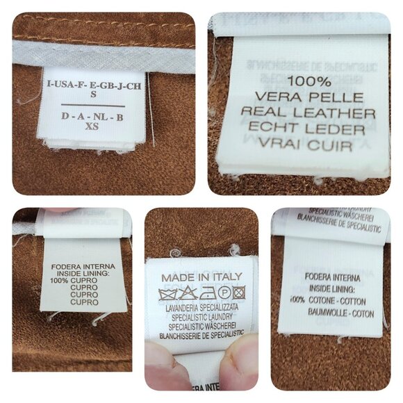 Brunello Cucinelli Riders Real Leather Jacket Brown Size S - Picture 11 of 16